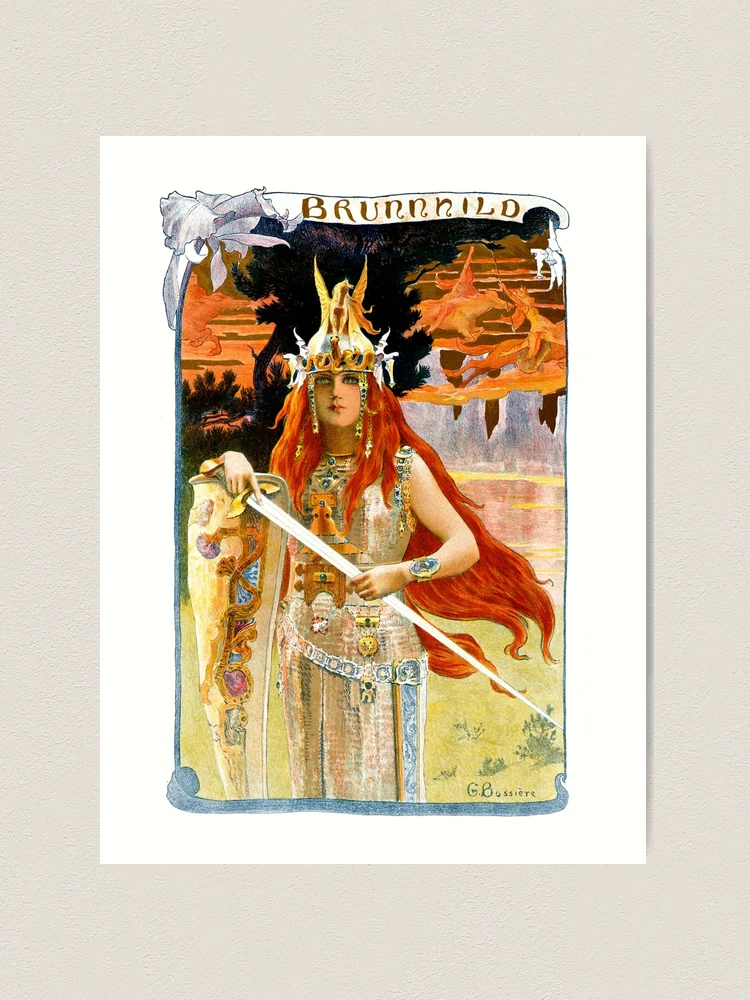 Gaston Bussiere Brunhilde Brunnhild Print | Redbubble by TeeARTHY for Art Bussière\