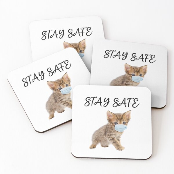 Item preview, Cute and funny tabby kitten with a face mask ‘stay safe’ covid 19 birthday/Christmas gift for cat lovers, cat owners  designed and sold by haRexia.