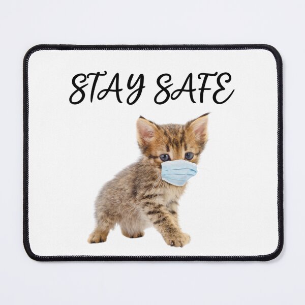 Item preview, Cute and funny tabby kitten with a face mask ‘stay safe’ covid 19 birthday/Christmas gift for cat lovers, cat owners designed and sold by haRexia.