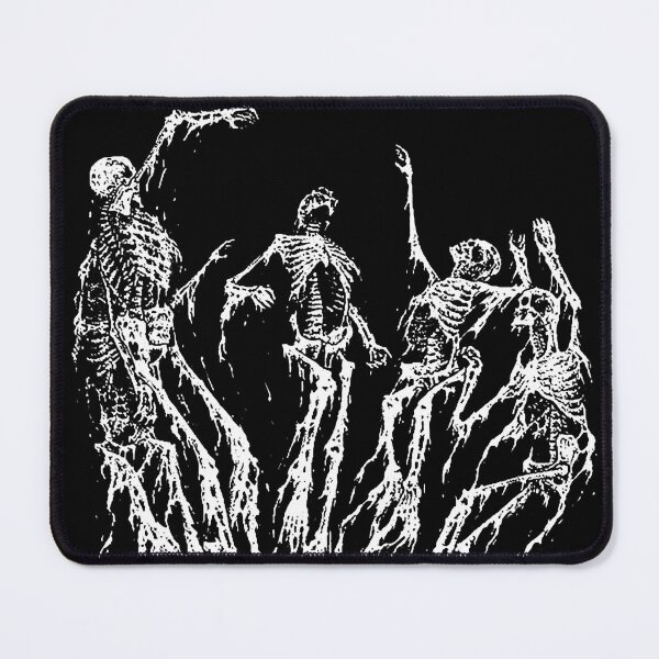 Item preview, Death Metal Skeletons from Hell Fire Hole black white designed and sold by DRK7DSGN.