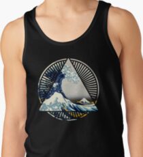 Vintage Hokusai Mount Fuji Great Tsunami Wave Japanese Geometric Manga Shirt Tank Top