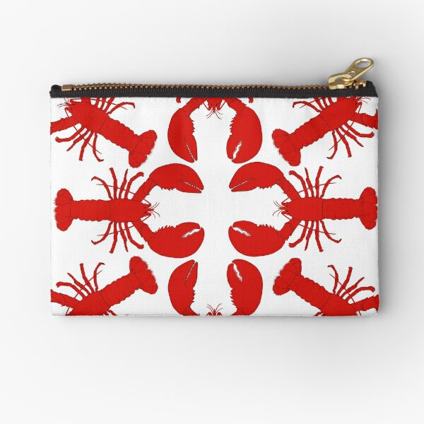 lobsters - ink and watercolor - red Zipper Pouch for Sale by