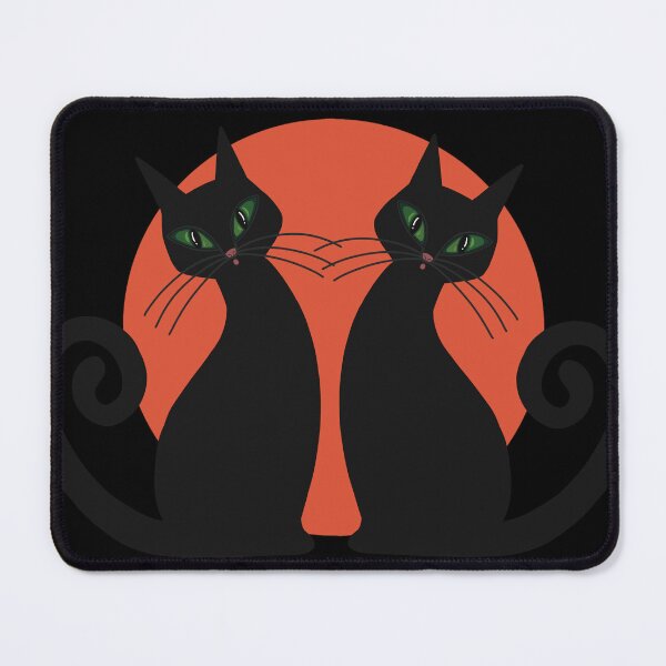 Item preview, Black cats sitting in the red evening sun designed and sold by marina63.