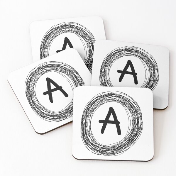 Item preview, Black circle framed Initial monogram  designed and sold by Words-Artist.