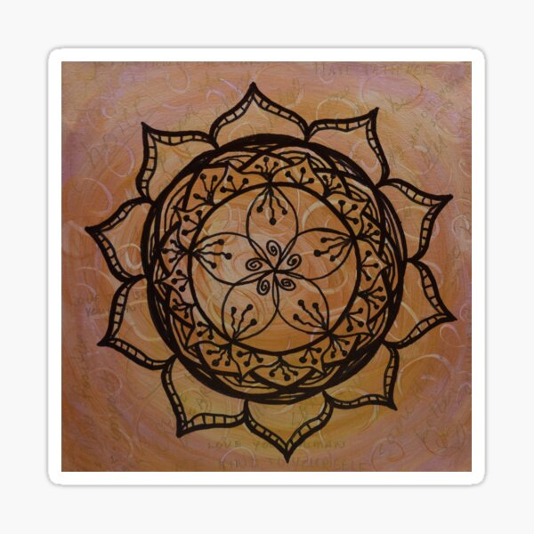 CHOICE MANDALA ~ SACRED GEOMETRY FOR THE SOUL~ PINK, PEACH Sticker