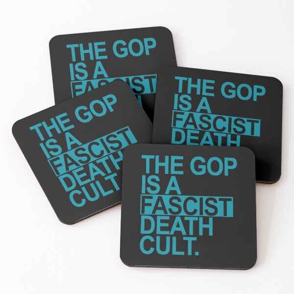 Item preview, The GOP is a FASCIST death cult - teal designed and sold by Thelittlelord.