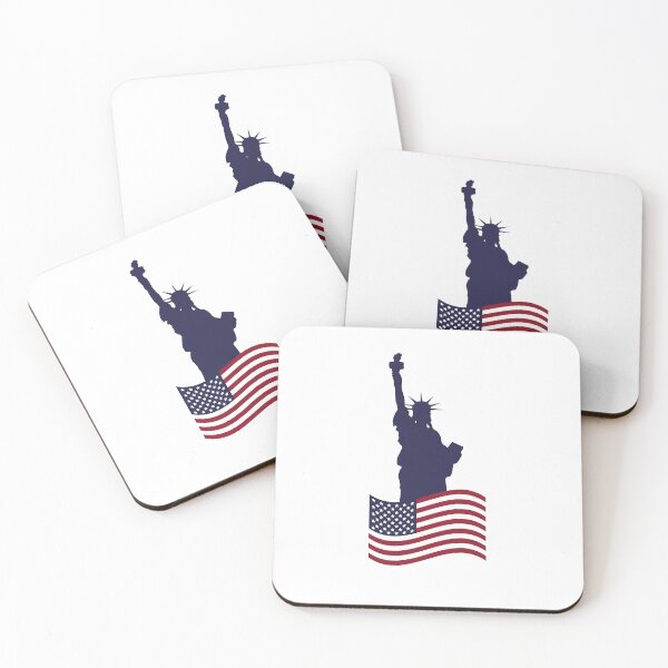 Item preview, Statue Of Liberty With American Flag Stickers & T shirts  designed and sold by Yassin  KM.