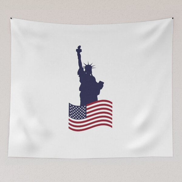Item preview, Statue Of Liberty With American Flag Stickers & T shirts  designed and sold by Yassin  KM.