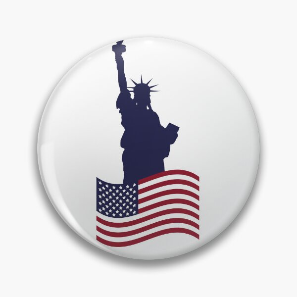 Item preview, Statue Of Liberty With American Flag Stickers & T shirts  designed and sold by Yassin  KM.