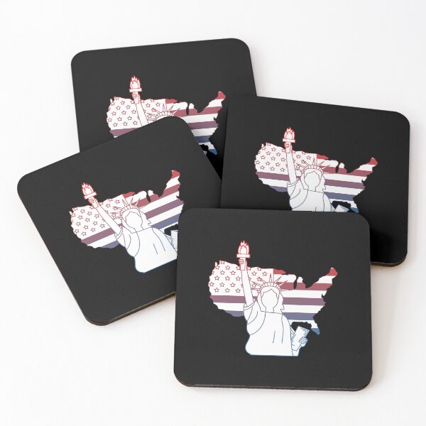 Item preview, Statue Of Liberty With American Map Stickers & Tshirts  designed and sold by Yassin  KM.