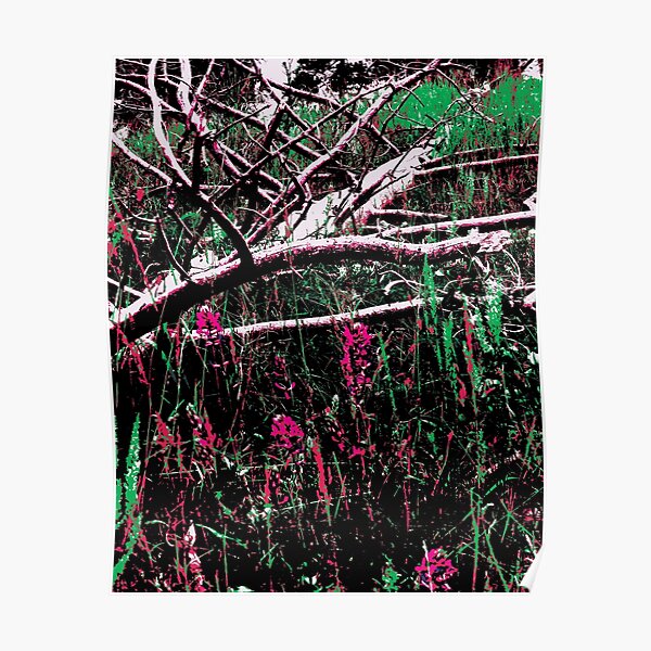 Log and flowers Poster