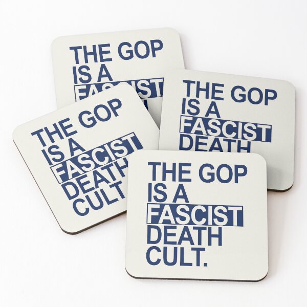 Item preview, The GOP is a FASCIST death cult - navy blue designed and sold by Thelittlelord.