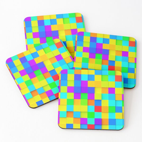 Item preview, Colorful rainbow random shifted cube geometrical pattern  designed and sold by UDDesign.