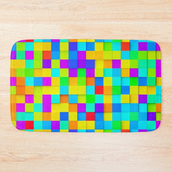 Item preview, Colorful rainbow random shifted cube geometrical pattern  designed and sold by UDDesign.