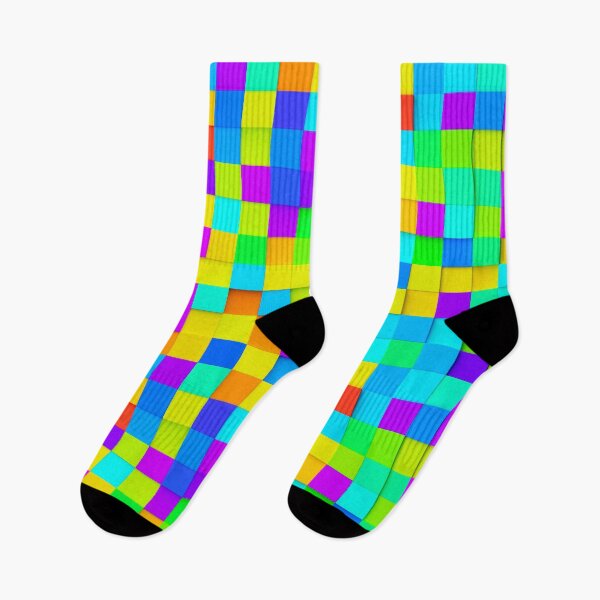 Item preview, Colorful rainbow random shifted cube geometrical pattern  designed and sold by UDDesign.