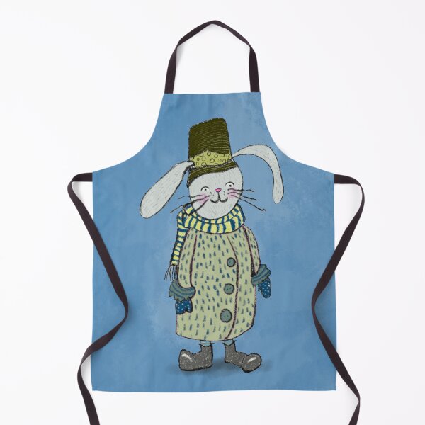 Item preview, Rabbit in Winter Clothes on Blue designed and sold by Leah Boulet.