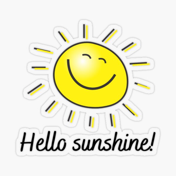 Hello Sunshine Cute Smiling Sun Sticker for Sale by ZEN SPACE