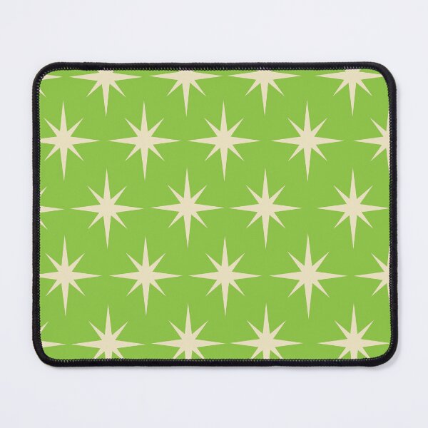 Item preview, Mid century modern white atomic star on lime green designed and sold by Yasminepatterns .
