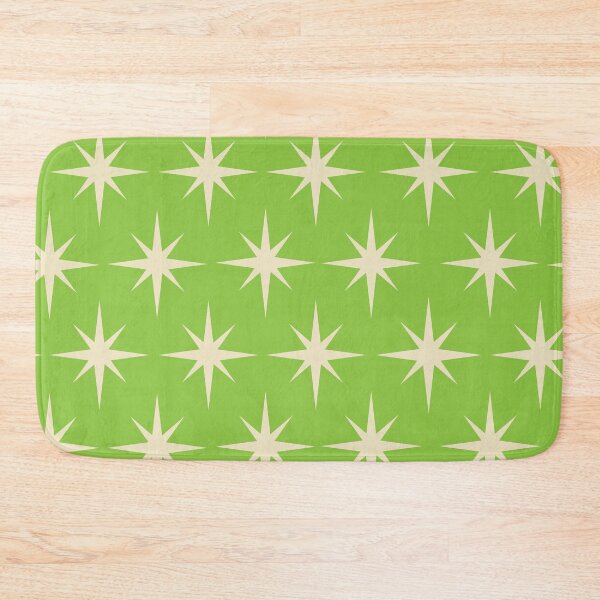 Item preview, Mid century modern white  atomic star on lime green  designed and sold by Yasminepatterns .