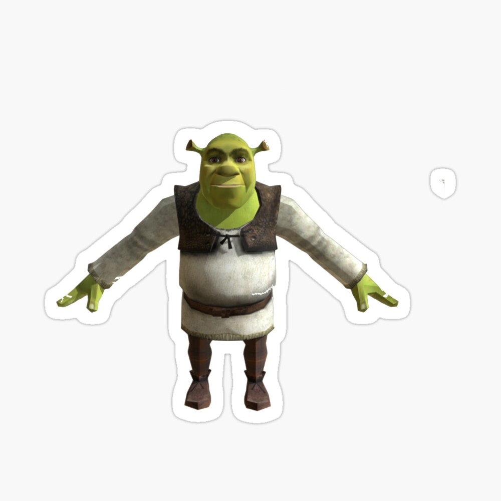 shrek is life t pose  Sticker for Sale by chongca