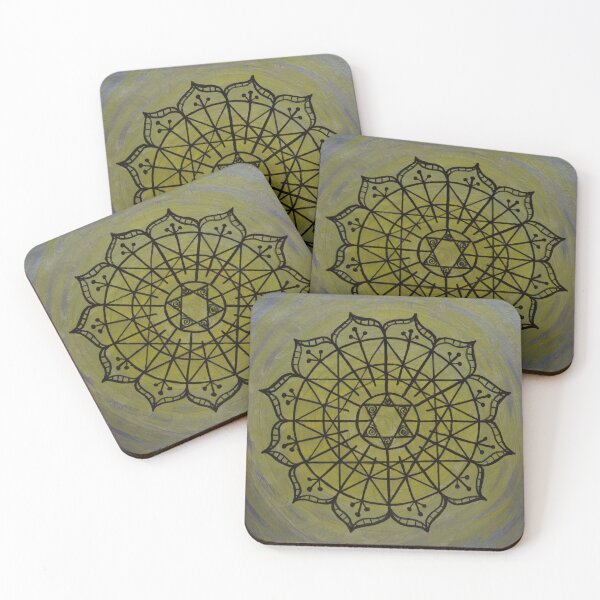 Item preview, INSIDE OUTSIDE MANDALA ~ SACRED GEOMETRY FOR THE SOUL~ BLUE, YELLOW designed and sold by Ann Chatfield.