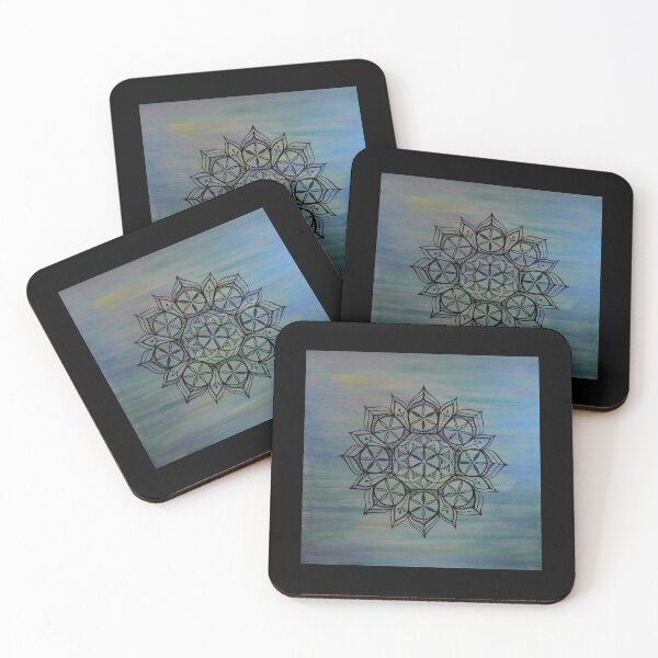 Item preview,  WATER MANDALA ~ SACRED GEOMETRY FOR THE SOUL~ BLUE, YELLOW, GREEN designed and sold by Ann Chatfield.