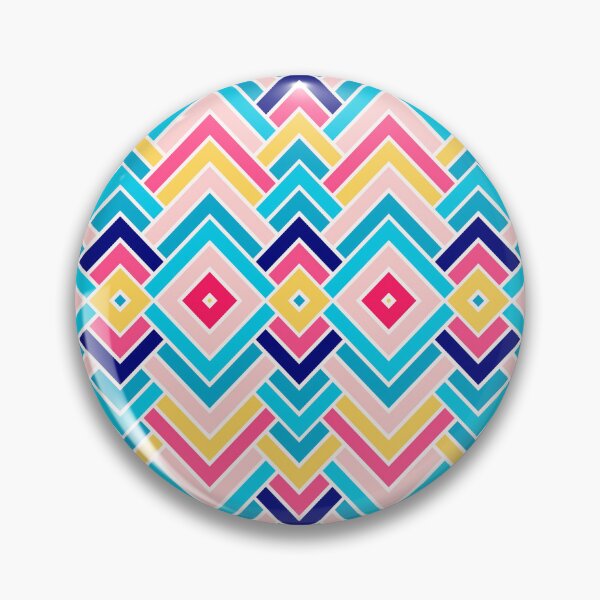 Item preview, Scandinavian Ethnic Aztec Pattern, Blue Pink Peach designed and sold by MyArt23.