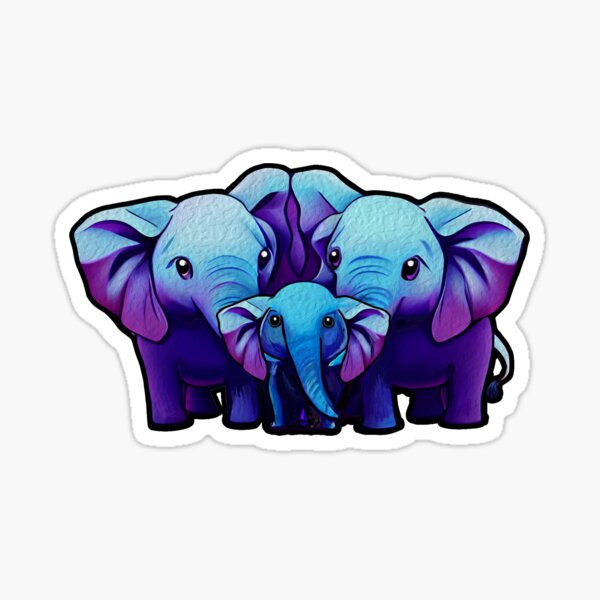 Item preview, Cute Kawaii Elephant Family designed and sold by Juliagreen1.