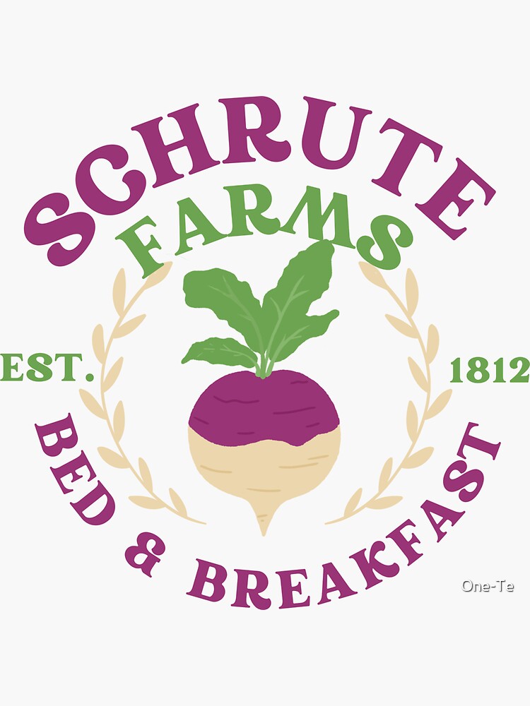 "Schrute Farms Bed And Breakfast" Sticker For Sale By One-Te | Redbubble