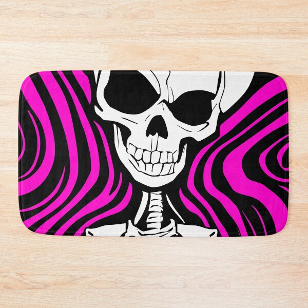 Aperçu de l'œuvre Squelette grimaçant d'Halloween avec fond magenta créée et vendue par HalloweenThings.