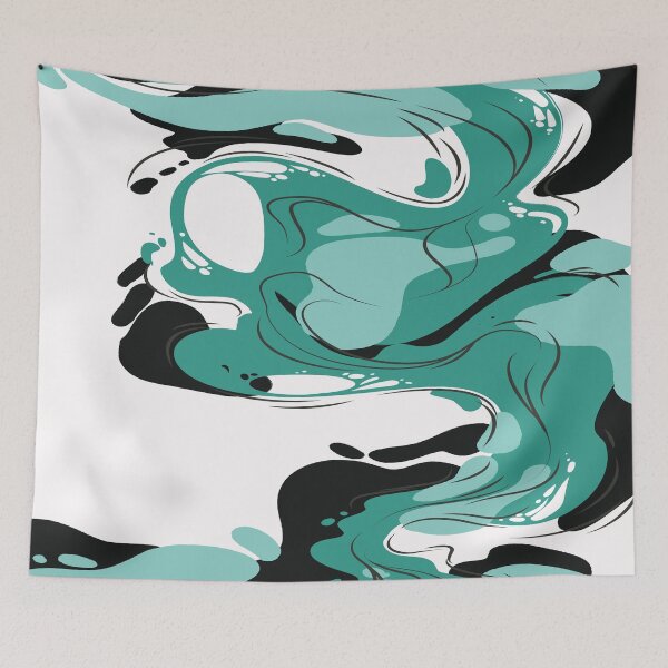 Item preview, Patrón Swirly verde abstracto designed and sold by nabanacrafters.