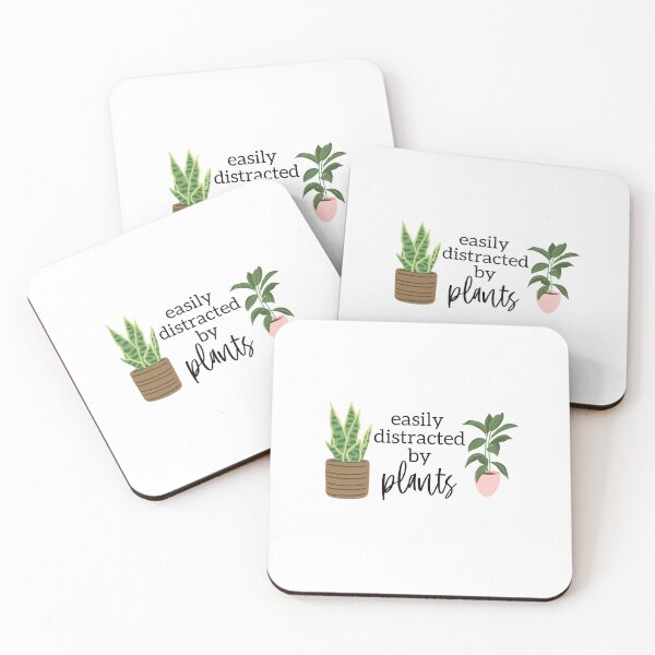 Easily Distracted By Plants Coasters (Set of 4)