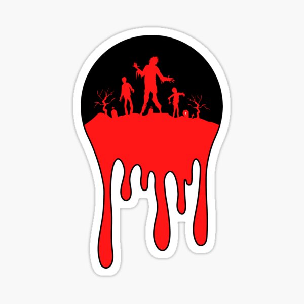 Item preview, Zombies marching with blood dripping effect - Red designed and sold by CreepyCurator.
