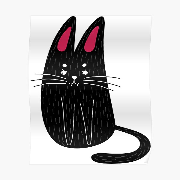 Cute Black Cat Poster For Sale By Appliedarts Redbubble 0427