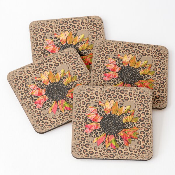 Item preview, Fall Colored Red Flower with Leopard Print Frame designed and sold by LanaDevon.