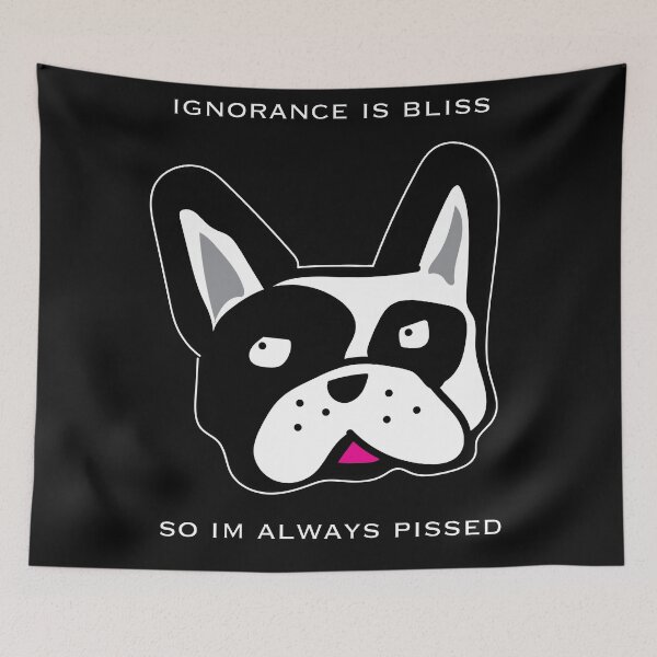 Item preview, Ignorance Is Bliss Angry dog Meme  designed and sold by iMobb06.