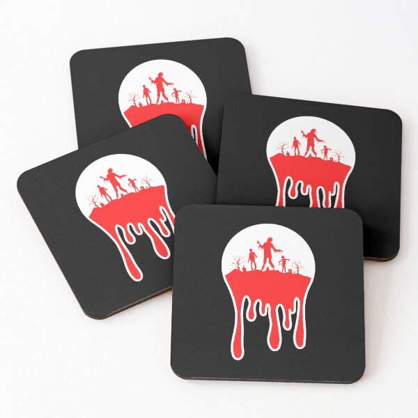 Item preview, Zombies marching with blood dripping effect - White designed and sold by CreepyCurator.