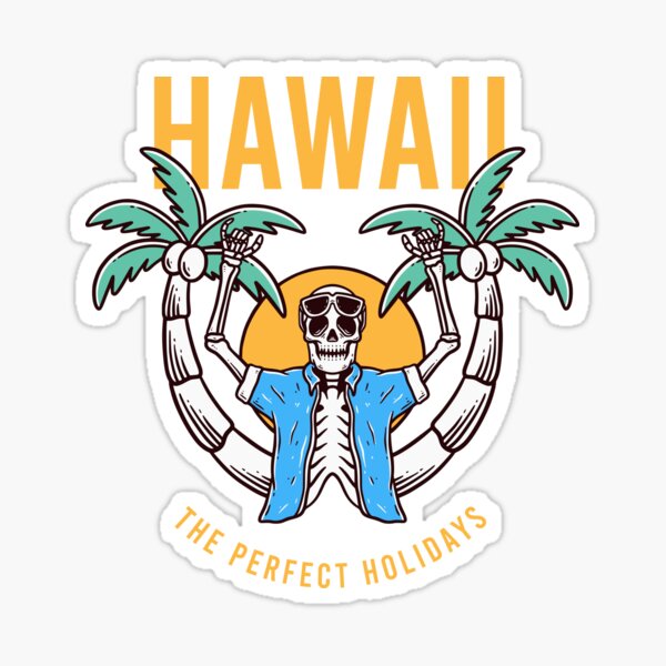 Item preview, Hawaii The Perfect Skull Holidays Illustration designed and sold by rukurustudio.