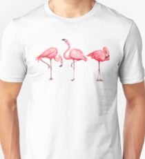 Flamingo Pattern - Black Unisex T-Shirt