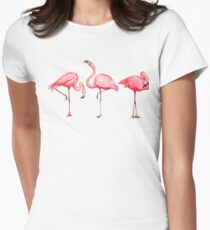 Flamingo Pattern - Black Women's Fitted T-Shirt