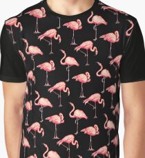 Camiseta gráfica Patrón de flamenco - negro