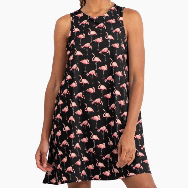 black flamingo dress High-necked iridescent sequin dress lavishly illustrated with a black main image 0