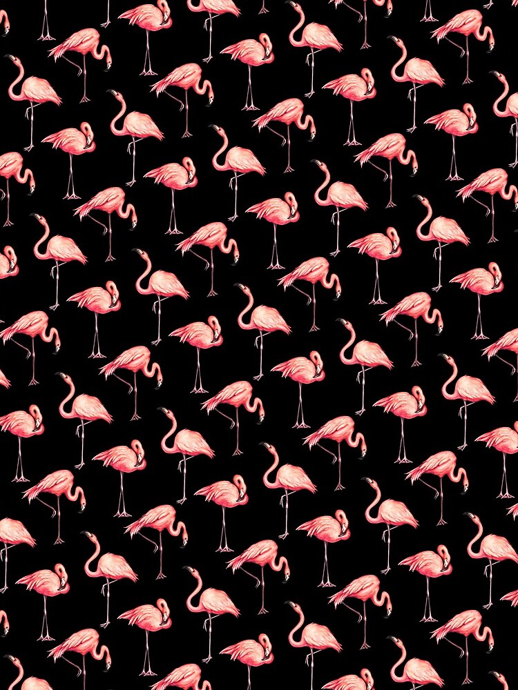Flamingo Pattern - Black by KellyGilleran