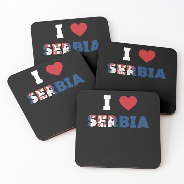 Item preview, I Love Serbia, Red Heart with Serbia Flag designed and sold by Hamza Gourram.