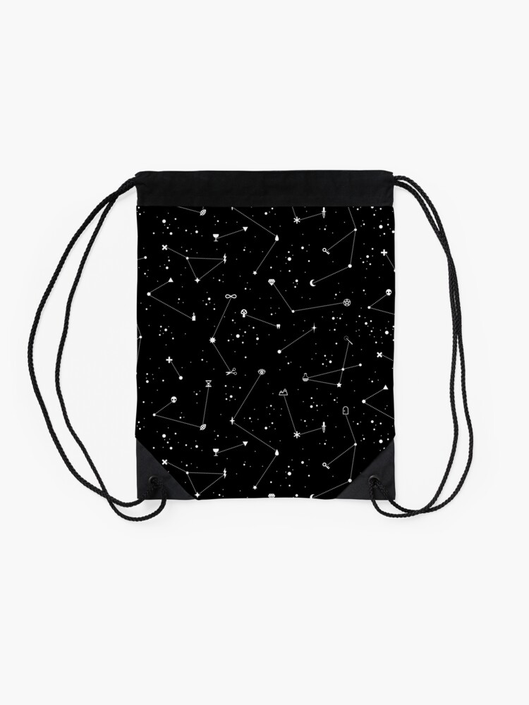 Alternate view of Constellations (Black) Drawstring Bag