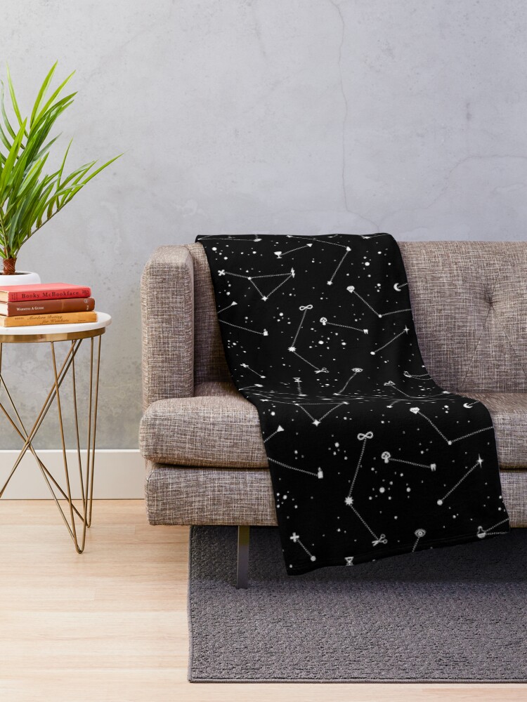 Alternate view of Constellations (Black) Throw Blanket