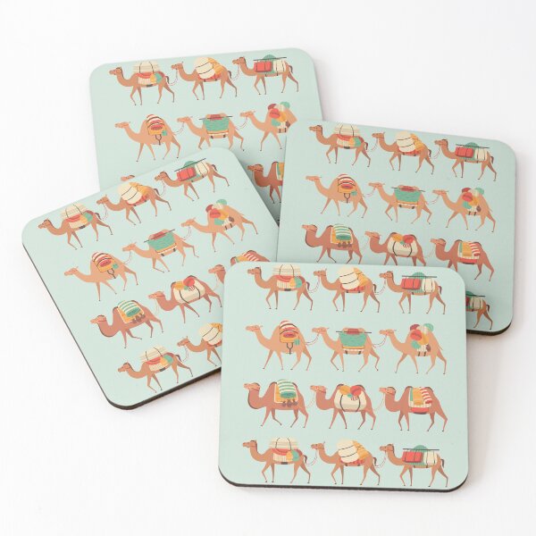Item preview, Camel Caravan / Camel Train Colorful Illustration  designed and sold by LoveSeasonz.