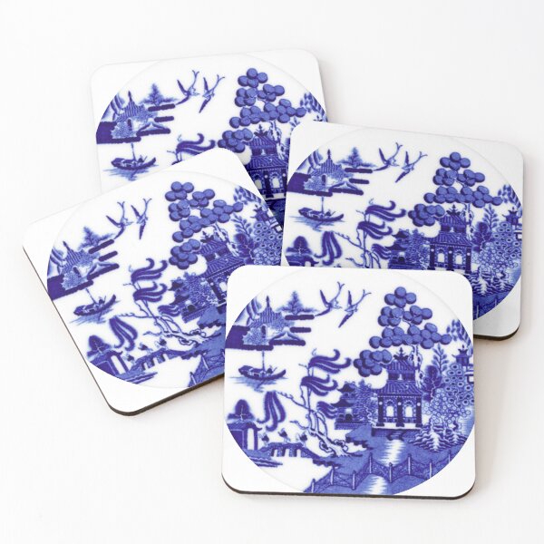 Item preview, Blue on white plate design designed and sold by PellSilversmith.