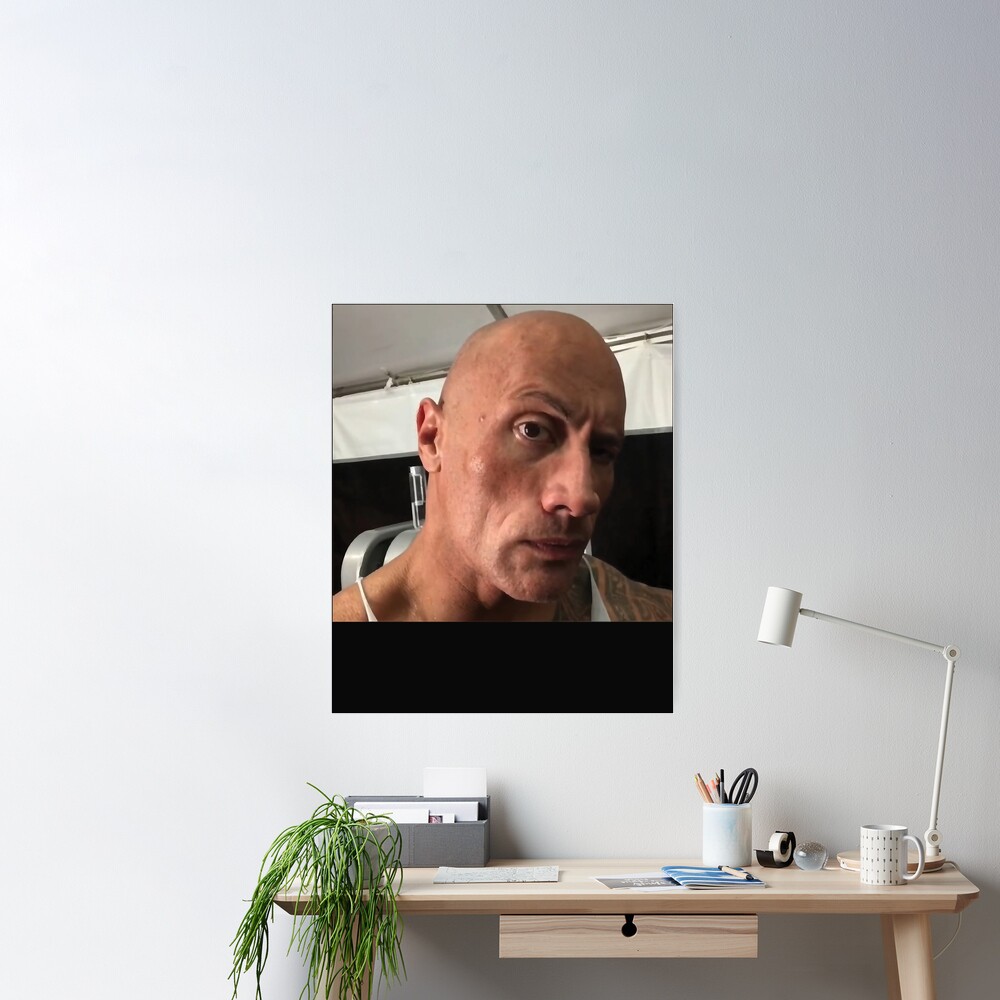 The Rock Eyebrow Raise Face Meme Poster