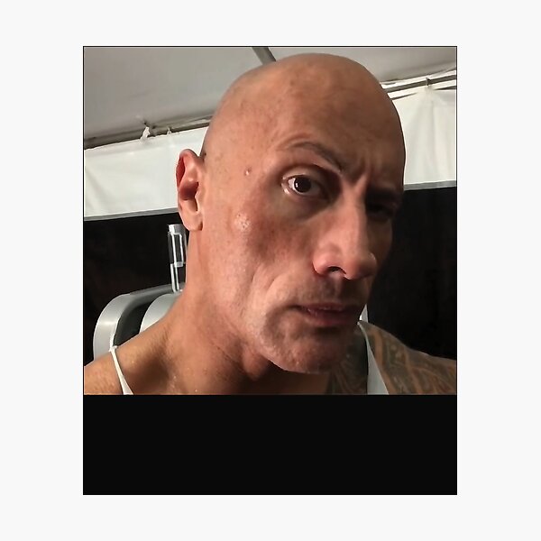 "Dwayne The Rock Johnson eyebrow raise meme " Photographic Print for